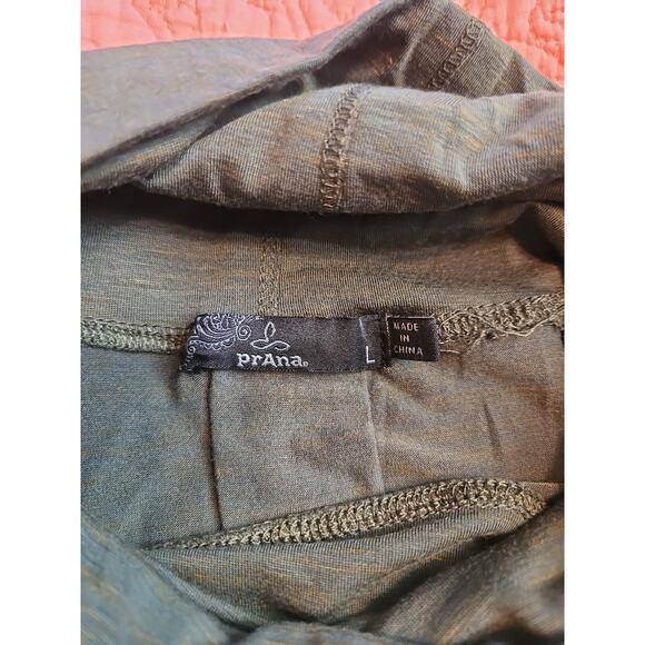 prAna Long Sleeve Pulliver Active Sweater Womens Turtleneck Large Green W/Pocket - Picture 5 of 7